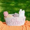 Custom Baby Shower Basket: Handcrafted Rope Cotton Nursery Organizer & Diaper Caddy - Personalized with Baby's Name Baby's Toy Basket Newborn Gift and Keepsake view 4