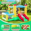 WELLFUNTIME Inflatable Bounce House with Slide, 107x106x80 Inch, Jumping Castle with Blower and Ball Pool, Basketball Game view 2