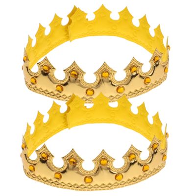 Abaodam 2pcs Cute Boys and Girls Birthday Crown Hats Decorative Crowns for Boys Girls Fun Party Accessories for Dress-up Role-play Birthday Photo Prop