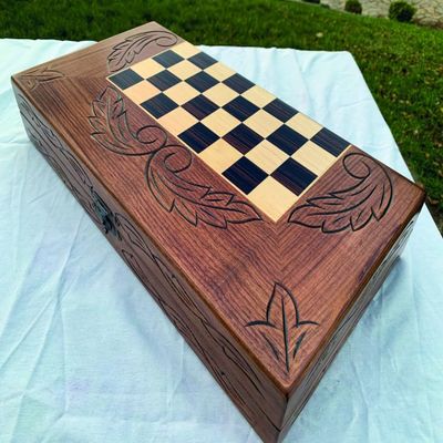 20"-inch X Large Backgammon Sets for Adults Solid Wooden Complete Game Board with Chess Pieces Hand Crafted Game Set Gift Ideas for Dad, Husband, Anniversary's