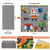 MIMAX Customize Building Block Wall, 470+ PCS Activity Wall Mount Toys Bricks with Self Adhesive Baseplate 8PCS (20"x10") for All Major Brands, Art Build On Table Wall, Gray view 2