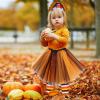 4 Pcs Tutu Costume Set - Turkey Trot Costume with Turkey Headband, Tutu Skirt, Knee Socks for Runners - Yellow view 2