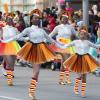 4 Pcs Tutu Costume Set - Turkey Trot Costume with Turkey Headband, Tutu Skirt, Knee Socks for Runners - Yellow view 4