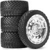 4PCS 1/10 RC Rally Car Rubber Tires 65mm and 6-Spokes Wheel Rims 12mm Hex for Axial SCX10 D90 TF2 Tamiya TRX-4 Parts(Silver A) view 2
