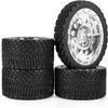 4PCS 1/10 RC Rally Car Rubber Tires 65mm and 6-Spokes Wheel Rims 12mm Hex for Axial SCX10 D90 TF2 Tamiya TRX-4 Parts(Silver A) view 3