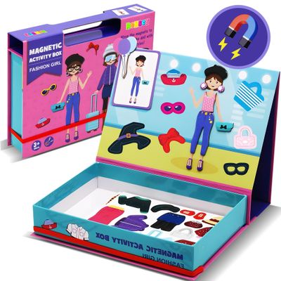 Magnetic Paper Dolls for Girls ages 4-7 - 71 PC Fashion Girl Magnetic Dress Up Dolls Kits & Preschool Toddler Learning Activities, Travel-Friendly STEM Toy, Fun Fridge Magnets for Toddlers 3-12