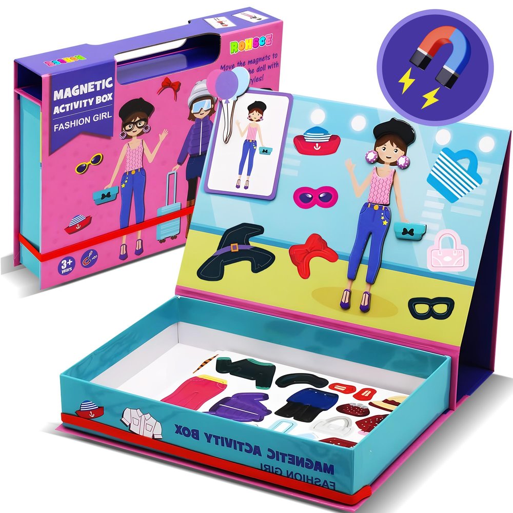 Magnetic Paper Dolls for Girls ages 4-7 - 71 PC Fashion Girl Magnetic Dress Up Dolls Kits & Preschool Toddler Learning Activities, Travel-Friendly STEM Toy, Fun Fridge Magnets for Toddlers 3-12