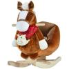 Ride-On Rocking Horse Toy, Kids Ride-On Toy, Rocking Chair with Lullaby, Hand Puppet and Soft Plush Fabric, Suitable for Children 18-36 Months, Brown view 1