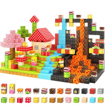 110PCS Magnetic Blocks - Build Mine Magnet World Magic Teleport Pipes Set, Building STEM Sensory Toddler Toys for 3+ Year Old Boys & Girls, Compatible with All Magworld 1 Magnetic Blocks Kids Toys