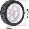 4PCS 1/10 RC Rally Car Rubber Tires 65mm and 6-Spokes Wheel Rims 12mm Hex for Axial SCX10 D90 TF2 Tamiya TRX-4 Parts(White B) view 4