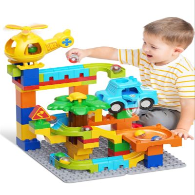 Marble Runs for Kids 4-8,Building Blocks Compatible with Major Brands, Birthday Toys Gifts for Ages 3 4 5+ Boys GirlsToddler Education Montessori Learning STEM Toys Marble Runway Maze Track Set