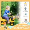 Aosom Caterpillar CAT Licensed Ride on Excavator for Kids, Digger Construction Vehicle with Manual Shovel, Horn, Hidden Storage, Foot to Floor No Power Car for Years 1.5-3 view 3