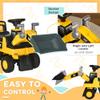 Aosom Caterpillar CAT Licensed Ride on Excavator for Kids, Digger Construction Vehicle with Manual Shovel, Horn, Hidden Storage, Foot to Floor No Power Car for Years 1.5-3 view 4