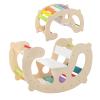 Costzon Wooden Arch Rocker, 2-in-1 Montessori Rocking Toys for Toddlers with Easy-Grip Handles, Children Rocking Horse Toy w/Seat, Indoor Play Gym Climbing Ladder Set for Kids Aged 1+ Gift Presents view 1