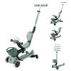 Globber - GOUP Baby 360 Lights - Scalable Scooter 3 Wheels with Seat and Backrest for Children from 15 Months to 6 Years, Sage Green view 1