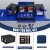 Card Deck Box for MTG with Commander Display, 5 in 1 Card Storage Box Fits 400+ Double-sleeved Cards, Removable Deck Case for TCG/Sports Cards with Dice Tray, 4 Magnetic Card Holders (Black Blue) view 2