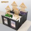 Card Deck Box for MTG with Commander Display, 5 in 1 Card Storage Box Fits 400+ Double-sleeved Cards, Removable Deck Case for TCG/Sports Cards with Dice Tray, 4 Magnetic Card Holders (Black Gold) view 4