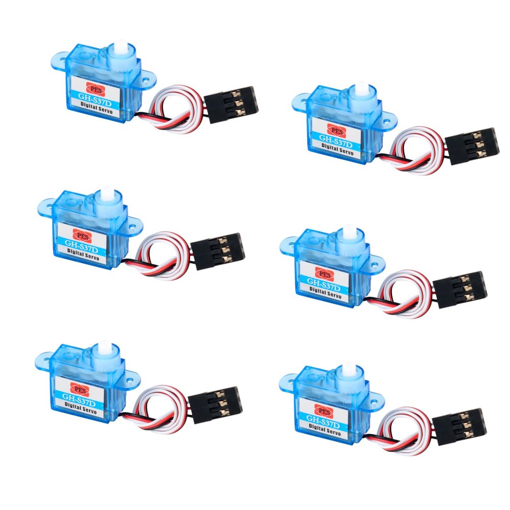 Rcmall Micro Server 3.7g GH-S37D Mini Digital Servos Coreless Motor servo for Control Aircraft Flight DIY Robo RC Car Plane Helicopter Aeromodelling 6PCS