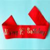16th Birthday Sash Red, Sweet 16 Sash Silver, Birthday Girl Sash for Birthday Gifts Party Decorations and Supplies, Red with Silver view 2