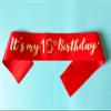 16th Birthday Sash Red, Sweet 16 Sash Silver, Birthday Girl Sash for Birthday Gifts Party Decorations and Supplies, Red with Silver view 4