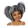 5 STAR BUYER RATED Kids' Halloween Wig - Pigtail Wig, Grey Black (One Size fits most, ages 8+) view 1