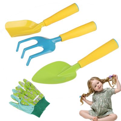 Kids Gardening Tools Kids Gardening Set 4Pcs/Set Mini Ergonomic Toddler Gardening Set Portable Vibrant Rounded Corner Educational Kids Gardening Tools for Outdoor