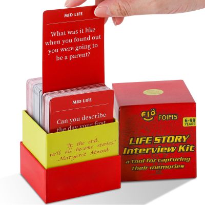 200 Life Story Interview Kit Cards-Guided Voice Journal and Memory Keepsake Gift Box for Parents and Grandparents-Get to Know Their Unique Life Story with 200 Curated Questiones