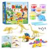 Drama Planet Dinosaur Air Dry Clay Kit  Create 5 Dinosaur Models with 12 Colors of Modeling Clay, Instruction Guide  Fun & Educational Craft Set for Kids view 1