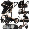 Nine point nine 2 in 1 Baby Stroller, Reversible Convertible Infant Stroller of One-Click Folding, Newborn Travel Strollers Toddler Standard Pram Carriage (2US588-BG) view 1