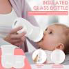 2 Pack Silicone Sleeve for Avent Natural Glass Baby Bottles Anti Breakage Baby Bottle Holder Insulated Natural Silicone Bottle Cover Compatible Avent Glass Natural Baby Bottle 4/8 oz BPA Free view 4