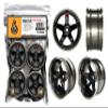 FIRE BRAND RC HighFive PRO Series RC Car Wheels, Dual Off-Set Wheel Set Gun-Metal/Black (Set of 4) Two 9mm Offset Wheels and Two 12mm Off-Set Wheels  1:10 Scale, 12mm Hex-fit Hubs view 1