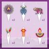 12 Pcs Happy Diwali Cupcake Toppers and Wrappers Set,Purple Indian Deepavali Cupcake Decoration Indian Diwali Festival Party Decorations for Hindu Diwali India Festival of Lights Party Supplies view 4