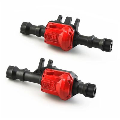 2pcs Metal Front and Rear Axle Housing with Differential Cover 300g for Traxxas TRX4 1/10 RC Crawler Car Upgrade Parts(Black)