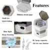 12x11x11in Small Washing Machine 2 In 1 Mini Washing Machine 8L Capacity Foldable Travel Washing Machine For Home, Dorm, Apartment, RV, Outdoor Use(Gray) view 3