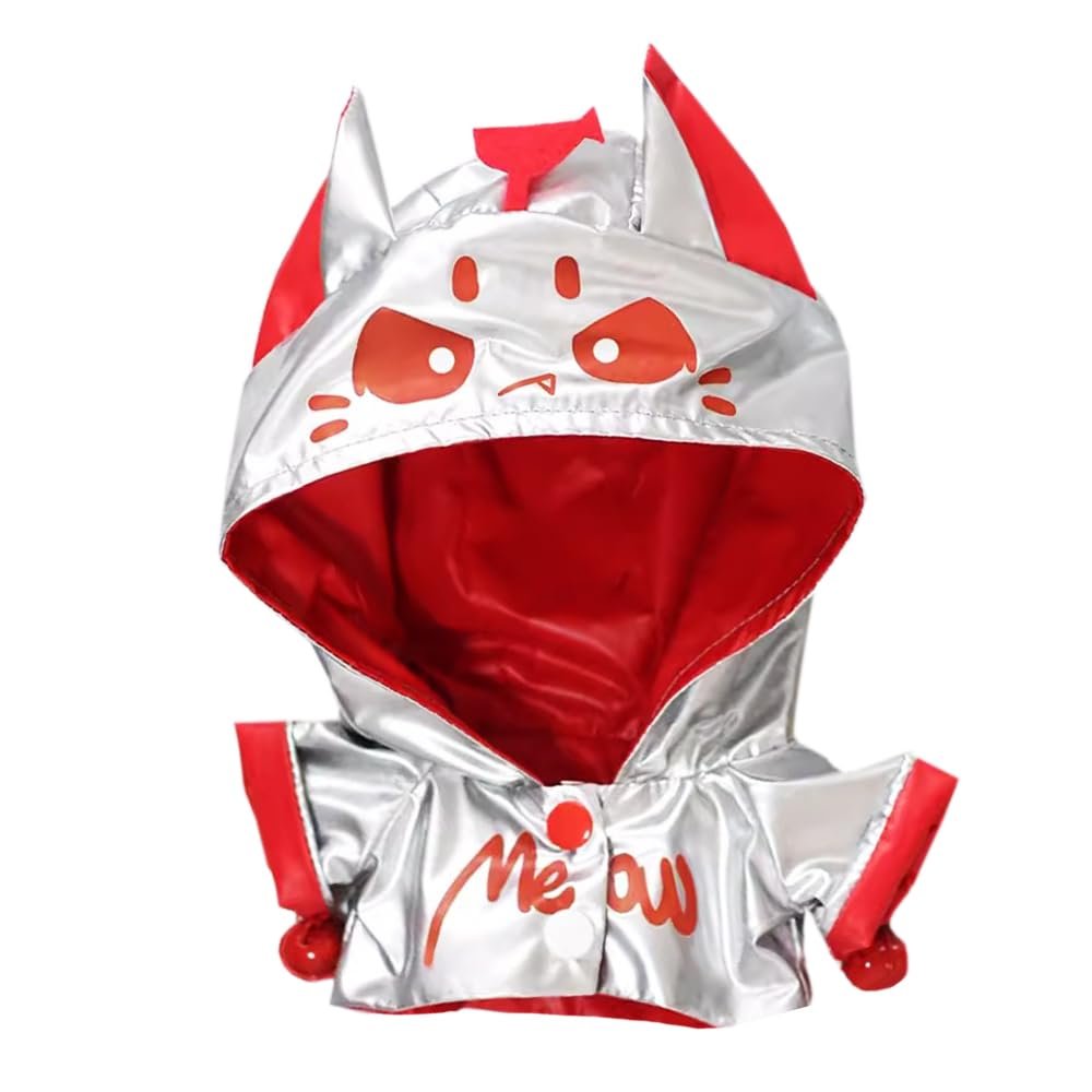 niannyyhouse 10cm 20cm Plush Doll Clothes Jacket Cat Ears Hoodie Shawl Soft Doll Dressup (Red-20cm)