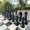 14,5-inch Luxury Chess Set for Adults Metal Weighted Chess Pieces Handmade Chessmen Custom Marble Wooden Chess Board with Storage, Gift Ideas for Dad, Anniversays view 2