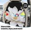 VTCTOASY Kick Mat Back Seat Protector for Car 2 Pack Extra Large Car Back Seat Cover with 3 Storage Pockets Waterproof Seat Back Protector White Floral Backseat Car Organizer for Trucks SUV view 3