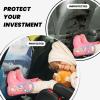 VTCTOASY Kick Mat Back Seat Protector for Car 2 Pack Extra Large Car Back Seat Cover with 3 Storage Pockets Waterproof Seat Back Protector White Shark Backseat Car Organizer for Trucks SUV view 2