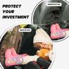 Kick Mat Back Seat Protector for Car 2 Pack Extra Large Car Back Seat Cover with 3 Storage Pockets Waterproof Seat Back Protector Architecture Streets Houses Backseat Car Organizer for Trucks SUV view 2