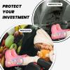 Kick Mat Back Seat Protector for Car 2 Pack Extra Large Car Back Seat Cover with 3 Storage Pockets Waterproof Seat Back Protector Fresh Fruits and Vegetables Backseat Car Organizer for Trucks SUV view 2