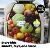 Kick Mat Back Seat Protector for Car 2 Pack Extra Large Car Back Seat Cover with 3 Storage Pockets Waterproof Seat Back Protector Fresh Fruits and Vegetables Backseat Car Organizer for Trucks SUV view 3
