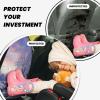 VTCTOASY Kick Mat Back Seat Protector for Car 2 Pack Extra Large Car Back Seat Cover with 3 Storage Pockets Waterproof Seat Back Protector Winter Landscape Backseat Car Organizer for Trucks SUV view 2