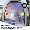 VTCTOASY Kick Mat Back Seat Protector for Car 2 Pack Extra Large Car Back Seat Cover with 3 Storage Pockets Waterproof Seat Back Protector Winter Landscape Backseat Car Organizer for Trucks SUV view 3