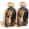 VTCTOASY Kick Mat Back Seat Protector for Car 2 Pack Extra Large Car Back Seat Cover with 3 Storage Pockets Waterproof Seat Back Protector Wild Animal Leopard Backseat Car Organizer for Trucks SUV view 1