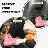 VTCTOASY Kick Mat Back Seat Protector for Car 2 Pack Extra Large Car Back Seat Cover with 3 Storage Pockets Waterproof Seat Back Protector Wild Animal Leopard Backseat Car Organizer for Trucks SUV view 2