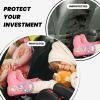 VTCTOASY Kick Mat Back Seat Protector for Car 2 Pack Extra Large Car Back Seat Cover with 3 Storage Pockets Waterproof Seat Back Protector Rose Flowers Backseat Car Organizer for Trucks SUV view 2