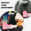 VTCTOASY Kick Mat Back Seat Protector for Car 2 Pack Extra Large Car Back Seat Cover with 3 Storage Pockets Waterproof Seat Back Protector Abstract Oil Painting Backseat Car Organizer for Trucks SUV view 2