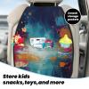 VTCTOASY Kick Mat Back Seat Protector for Car 2 Pack Extra Large Car Back Seat Cover with 3 Storage Pockets Waterproof Seat Back Protector Abstract Oil Painting Backseat Car Organizer for Trucks SUV view 3