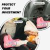 Kick Mat Back Seat Protector for Car 2 Pack Extra Large Car Back Seat Cover with 3 Storage Pockets Waterproof Seat Back Protector Woman on a Top Mountain Backseat Car Organizer for Trucks SUV view 2