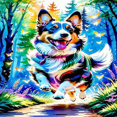 1000 Piece Colorful Animals Adult and Teen Puzzles-Happy Running Themed Puzzles-Cardigan Welsh Corgi Puzzles,Fun and Challenging Gifts for Friends Bedroom Decorative Art 20x28.8inch
